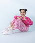 Kids East Girls Pink 2 Piece Printed Linen Set